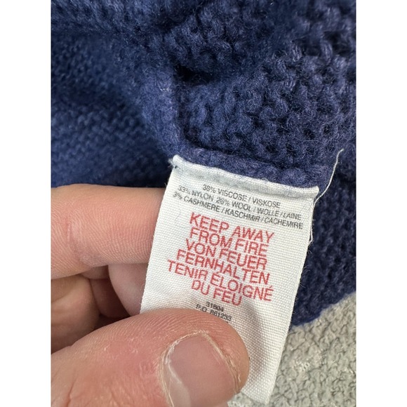 Mini Boden Cardigan Sweater Girls 4-5 Blue Knit Wool Cashmere Buttons Front - Picture 5 of 7